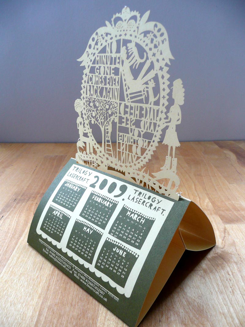 laser-3 Laser cut calendar designed by Rob Ryan