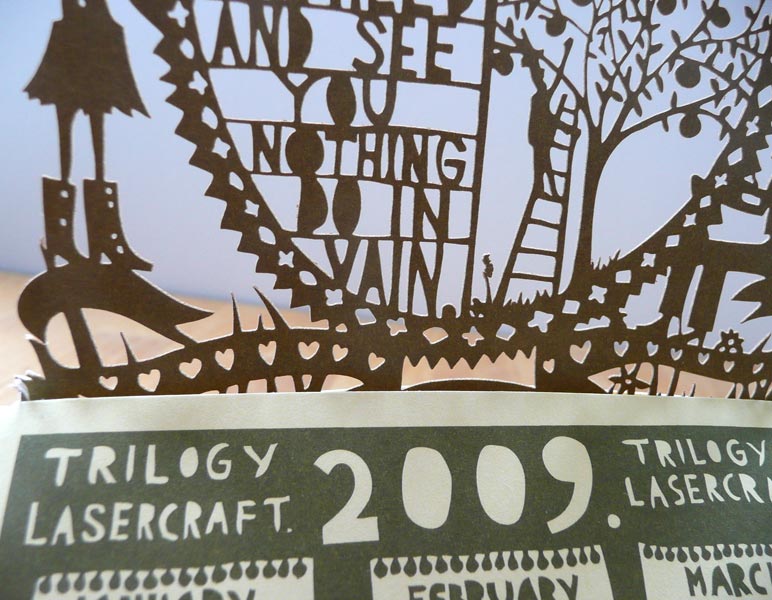 laser4 Laser cut calendar designed by Rob Ryan