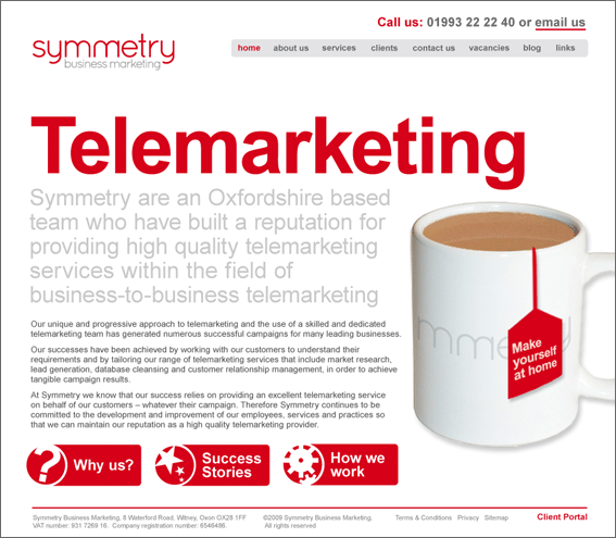 home1 Symmetry Business Marketing Home page