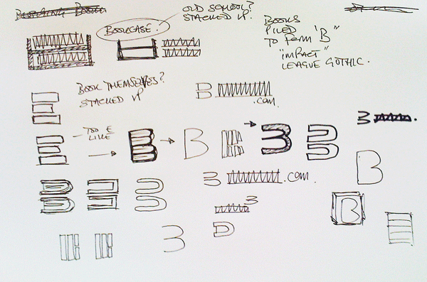 Logo design process sketches