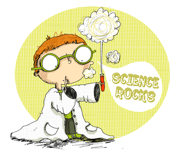 Science character illustration - Clare Elsom