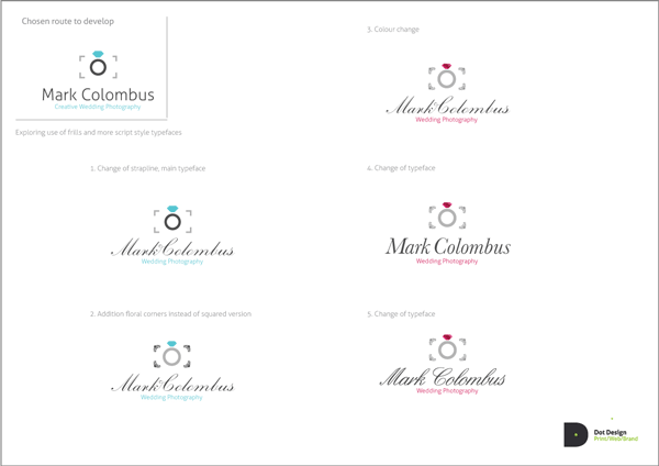 Logo Design Process – Mark Colombus Wedding Photography