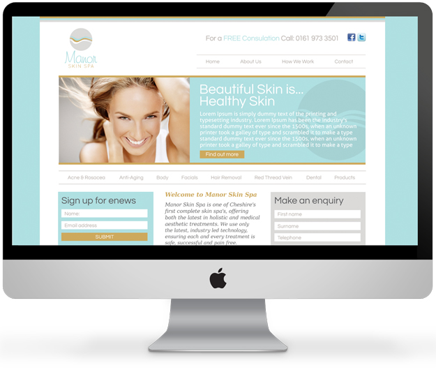 Manor Skin Spa Website Design