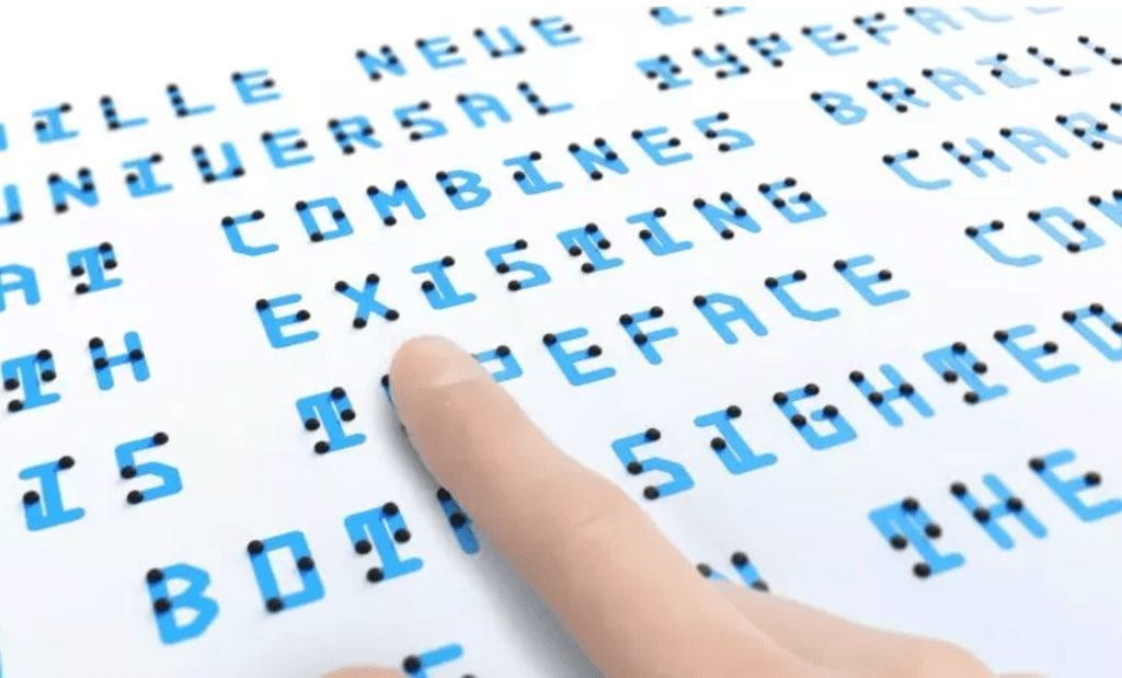 Typeface made from braille and a typface